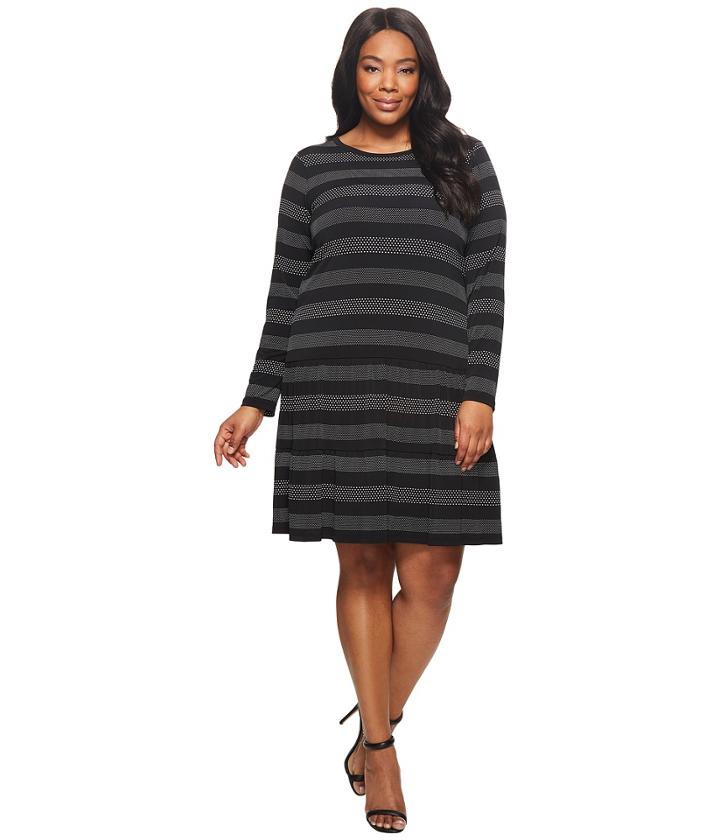 Michael Michael Kors - Plus Size Striped Dot T-shirt Dress
