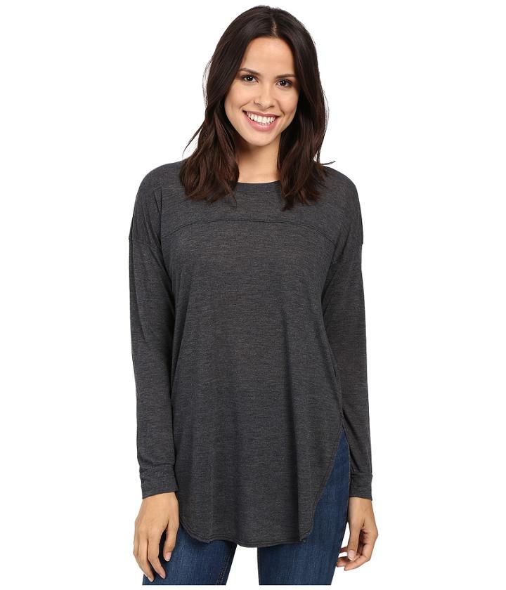 Splendid - Heathered Tees Drop Shoulder Long Sleeve Top