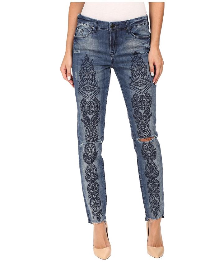 Blank Nyc - Denim Embroidered Skinny In Tiffany Blew