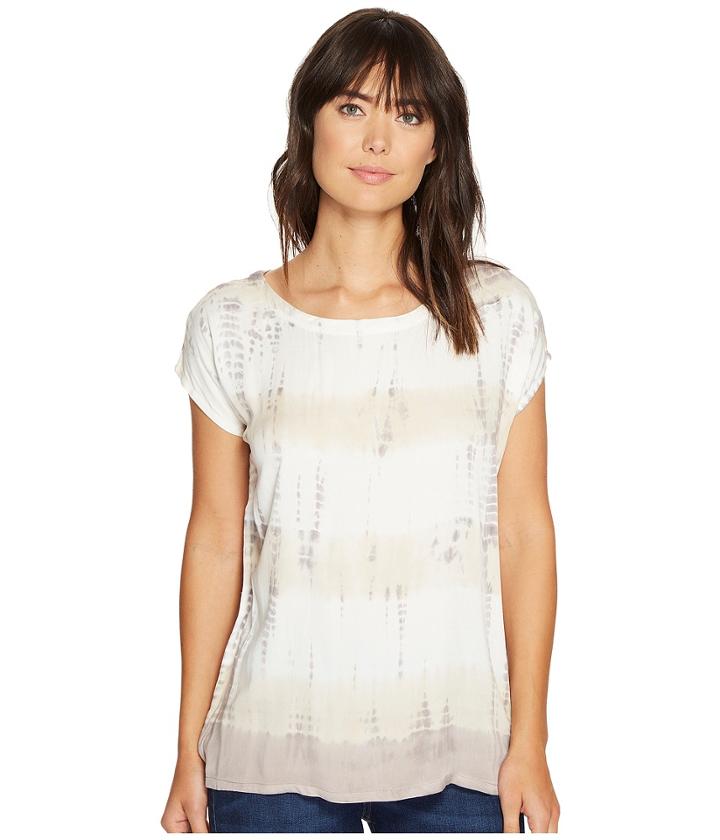Allen Allen - Multi Stripe Tie-dye Square Top