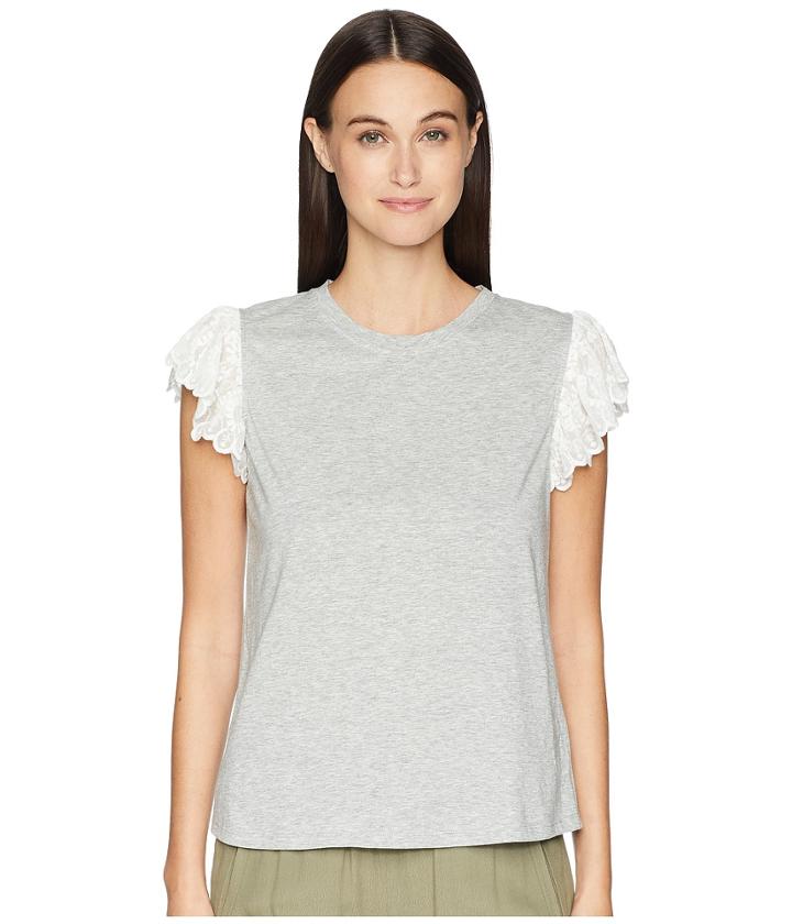 Rebecca Taylor - Sleeveless Samira Embroidery Jersey Top