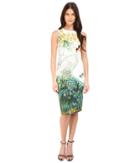 Versace Collection - Swan Placed Print Tubino Dress