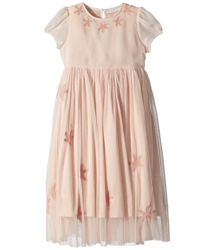 Stella Mccartney Kids - Maria Cap Sleeve Tulle Dress W/ Star Patches