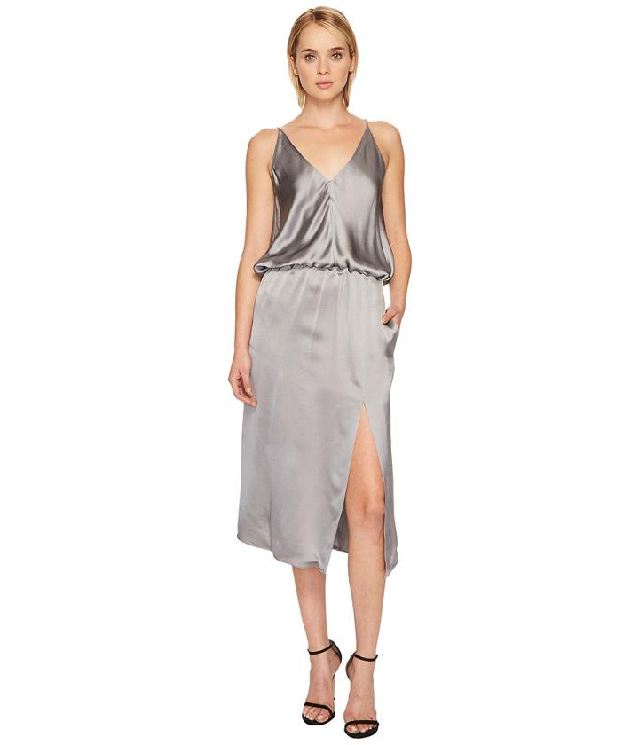 Jil Sander Navy - Sleeveless Cami Slip Dress With Slit