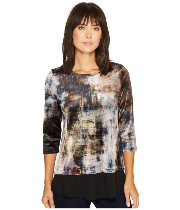 Karen Kane - Velvet Contrast Hem Top