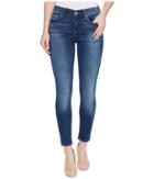 7 For All Mankind - Cropped Skinny Jeans W/ Squiggle In Rich Coastal Blue