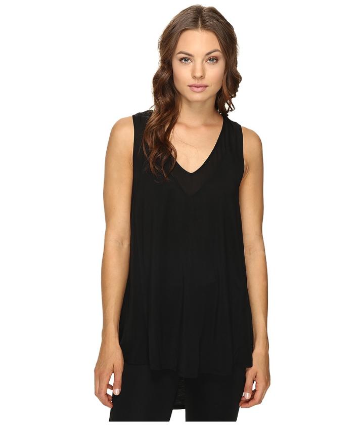 Heather - Silk Panel Swing Tank Top