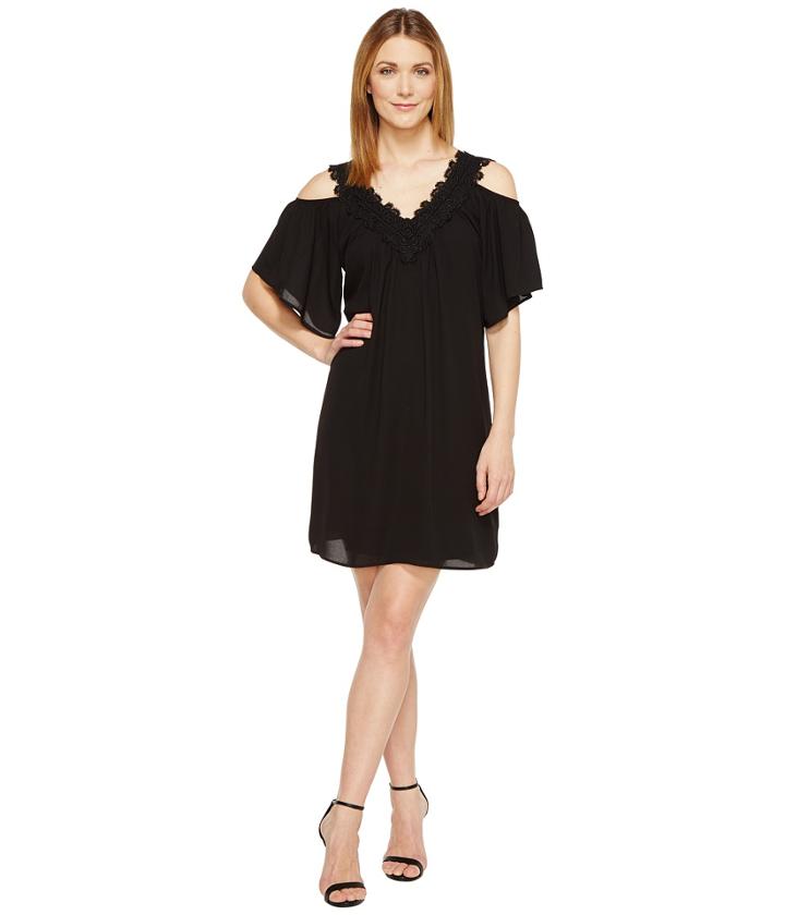 Karen Kane - Neck Trim Cold Shoulder Dress