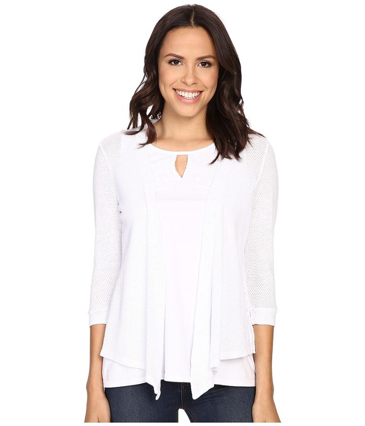 Mod-o-doc - Cotton Mesh 3/4 Sleeve Cardigan