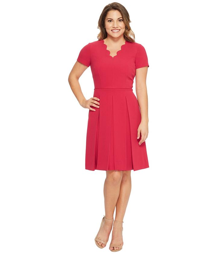 Tahari By Asl - Petite Scallop Fit And Flare Dress