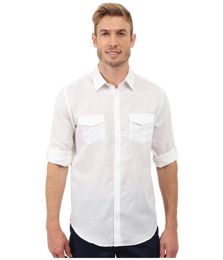 Calvin Klein - Classic Fit Linen Roll-up Sleeve Shirt