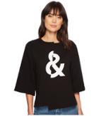 7 For All Mankind - 3/4 Sleeve Splice Crop Tee