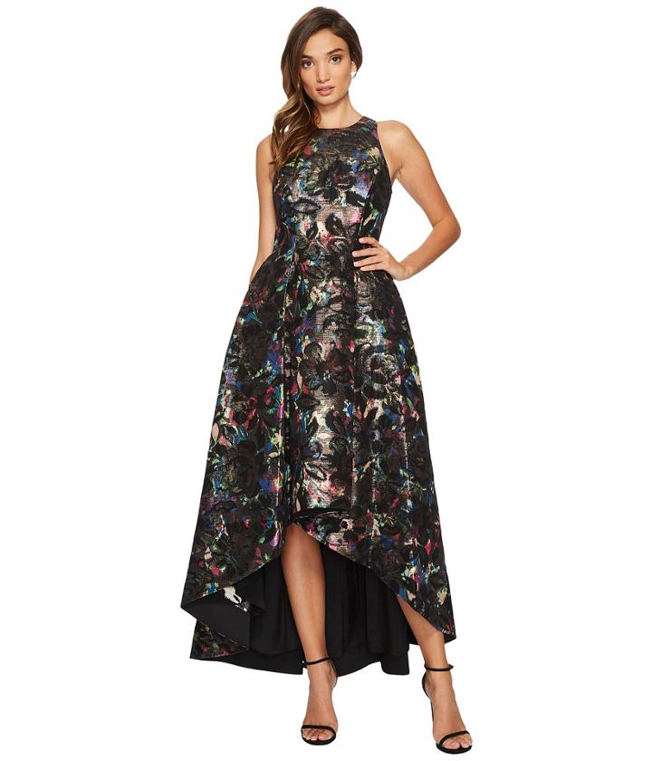 Aidan Mattox - Printed Jacquard High-low Fit And Flare Gown