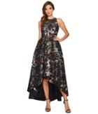 Aidan Mattox - Printed Jacquard High-low Fit And Flare Gown