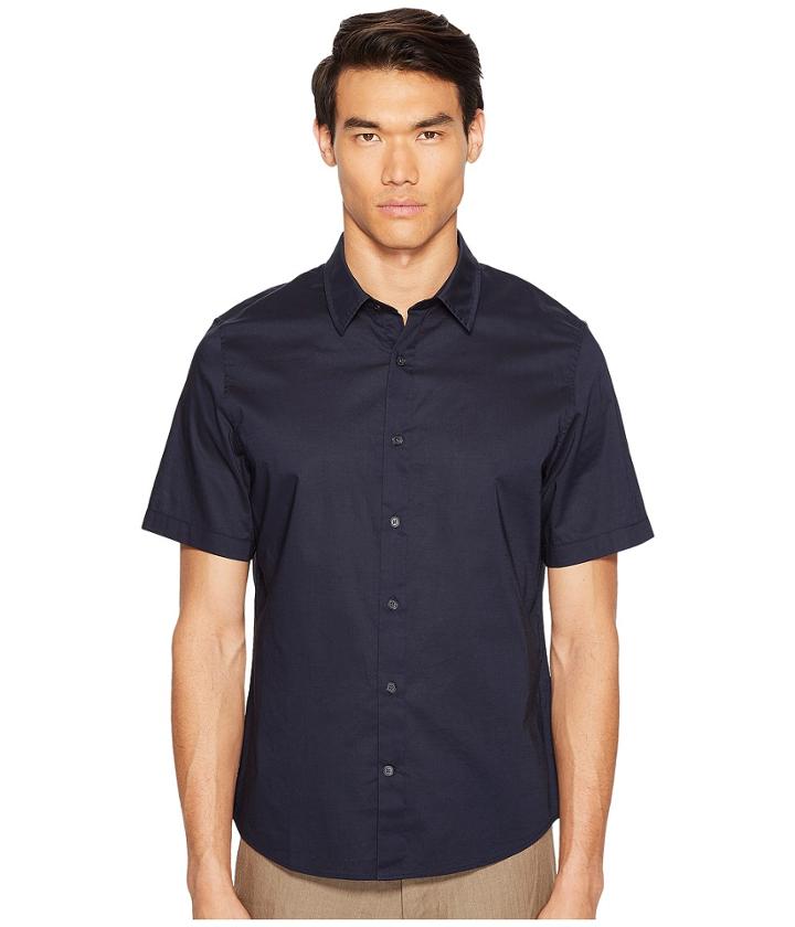Vince - Reverse Placket Short Sleeve Voile Shirt