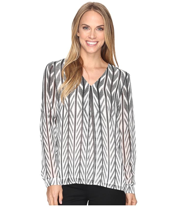 Calvin Klein - Print Long Sleeve With Invert Pleat Top