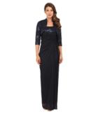 Adrianna Papell - Sequin Embroidered Floral Bodice With Tulle Skirt