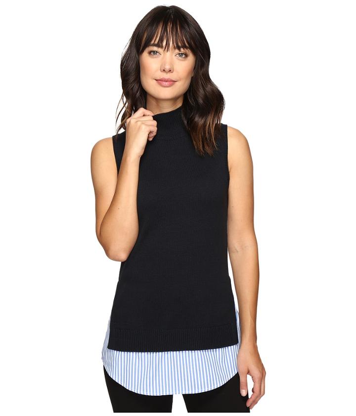 Michael Michael Kors - Sleeveless Mock Twofer Stripe