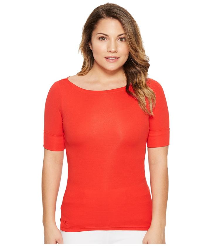 Lauren Ralph Lauren - Petite Cotton Boat Neck T-shirt