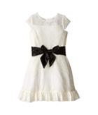 Us Angels - Lace/taffeta Cap Sleeve Dress With Ruffle Hem