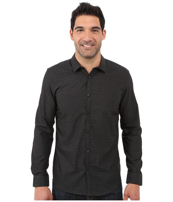 Calvin Klein - Long Sleeve Crosshatch Dobby Woven Shirt