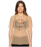 Versace Jeans - Sheer Designed Logo Short Sleeve Top