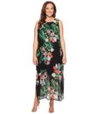 Vince Camuto Specialty Size - Plus Size Sleeveless Havana Tropical Maxi Dress W/ Slits