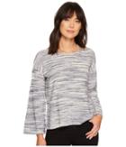Two By Vince Camuto - Long Sleeve Novelty Space Dye Sweater With Slit Neckband