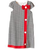 Us Angels - Houndstooth Cap Sleeve A-line Dress