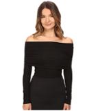 Yigal Azrou  L - Matte Jersey Off Shoulder Long Sleeve Top