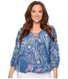 Lucky Brand - Plus Size Exploded Floral Peasant Top