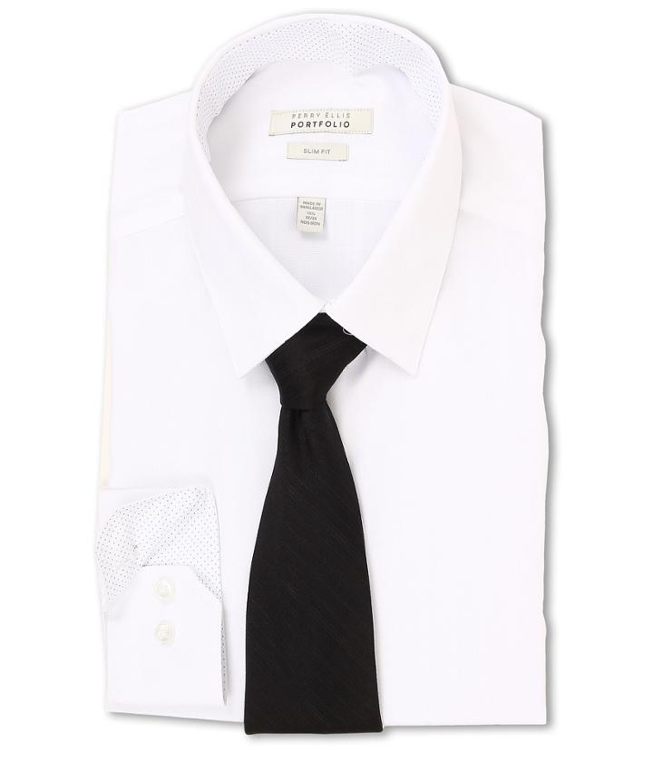 Perry Ellis Slim Fit Tonal Stripe Dress Shirt