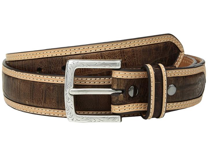 Ariat - Strap With Croc Print Center Inlay Belt
