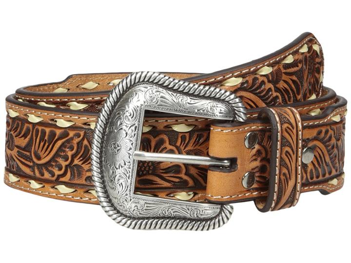 M&amp;f Western - Floral Embossed Laced Edge Belt