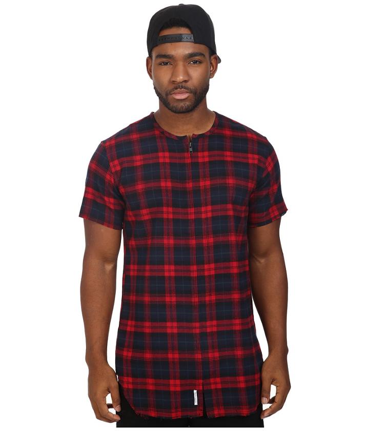 Publish - Jerrick - Plaid Flannel Short Sleeve Zip-up Woven
