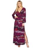 Catherine Catherine Malandrino - Long Sleeve V-neck Peasant Maxi Dress