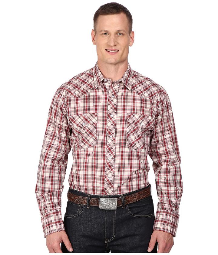 Roper - Big Tall 0298 Cream Red Plaid W/ Gold Lurex