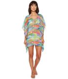 Lauren Ralph Lauren - Ikat Stripe Crinkle Poly Chiffon Laced Tunic Cover-up