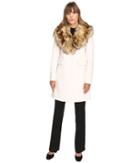 Kate Spade New York - Single Breasted Walker 34 W/ Faux Fur Asymmetric Collar