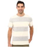 True Grit - Heather Wide Stripe Short Sleeve Crew Tee W/ Pocket