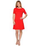 Ellen Tracy - Elbow Sleeve Flounce Dress