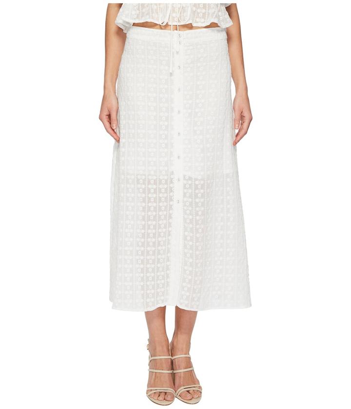 J.o.a. - Button Front Flared Midi Skirt