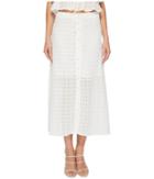 J.o.a. - Button Front Flared Midi Skirt