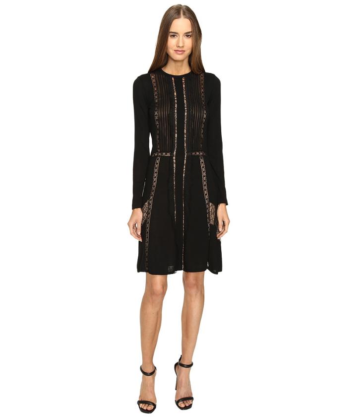 Alberta Ferretti - Long Sleeve Sheer Lines Dress