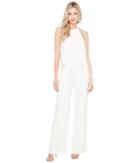Halston Heritage - Sleeveless High Halter Neck Flowy Jumpsuit