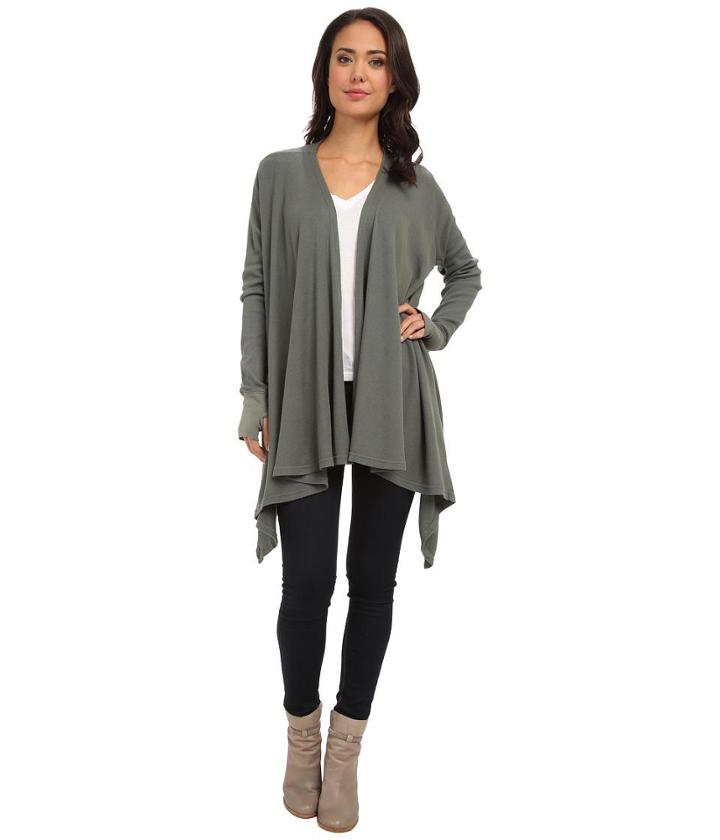 Allen Allen L/s Open Cardigan W/ Thumbhole Cuffs