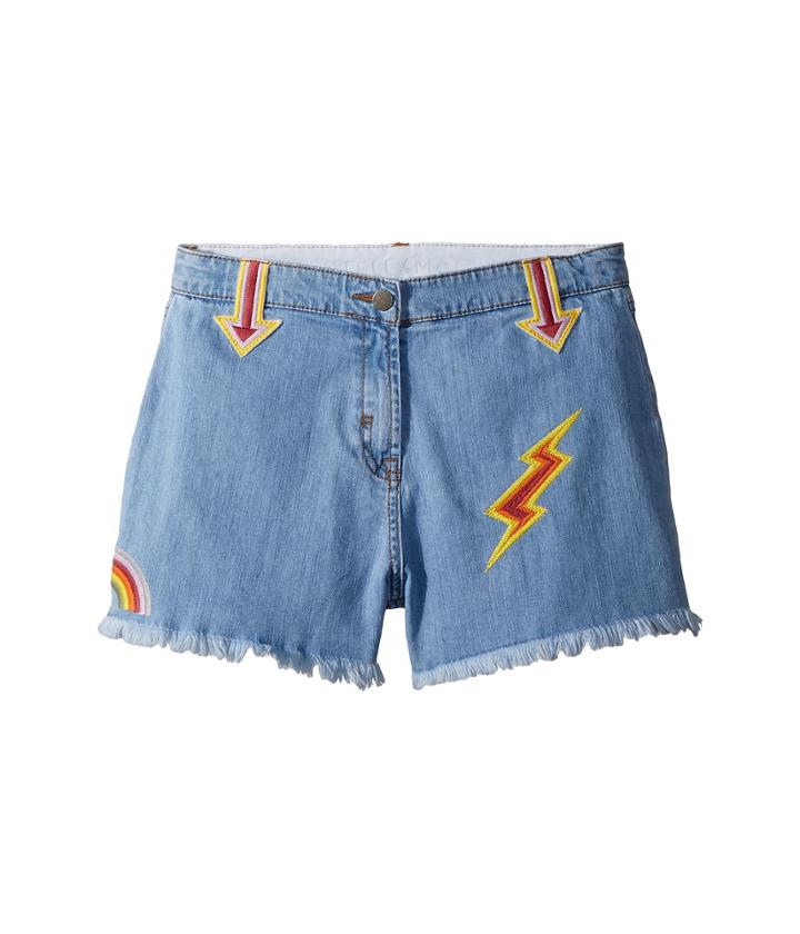 Stella Mccartney Kids - Marlin Cut Off Denim Shorts W/ Patches