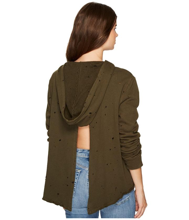 Project Social T - Paige Cross-back Distressed Hoodie