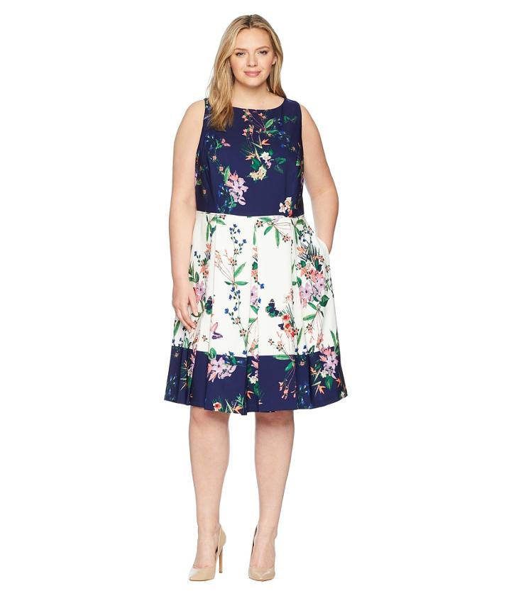 Tahari By Asl - Plus Size Scuba Fit-and-flare Dress