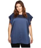 Vince Camuto Specialty Size - Plus Size Ruffled Sleeveless Blouse W/ Center Front Seam
